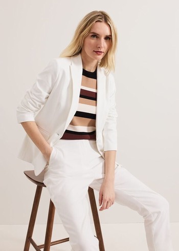 Phase Eight Ulrica Fitted Jackets White USA | 1983476-FY